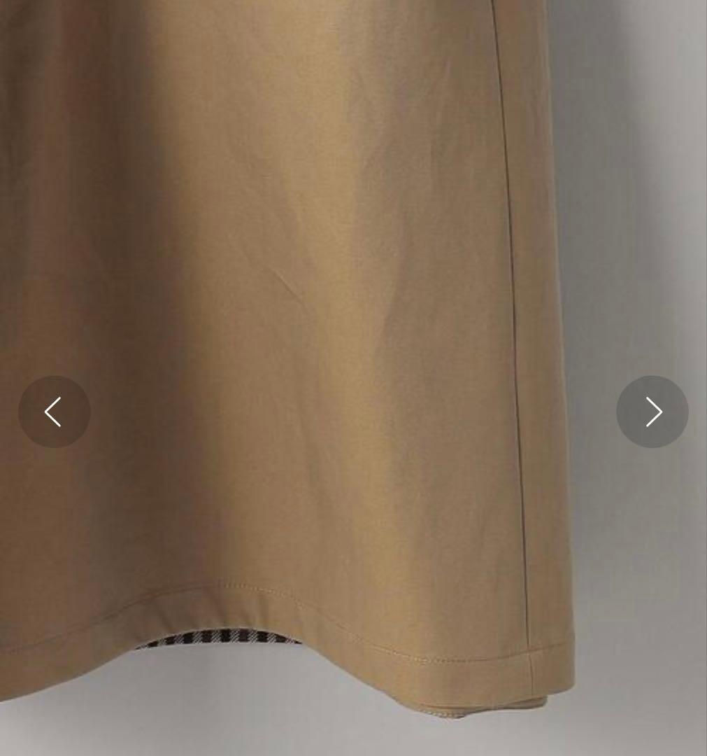 コットンシャンブレー×毛ブレンドチェック リバーシブル ステンカラーコート