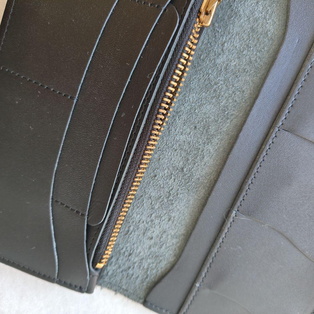 極美品　革蛸謹製台形ロングワレット サードタイプ サドルブラック