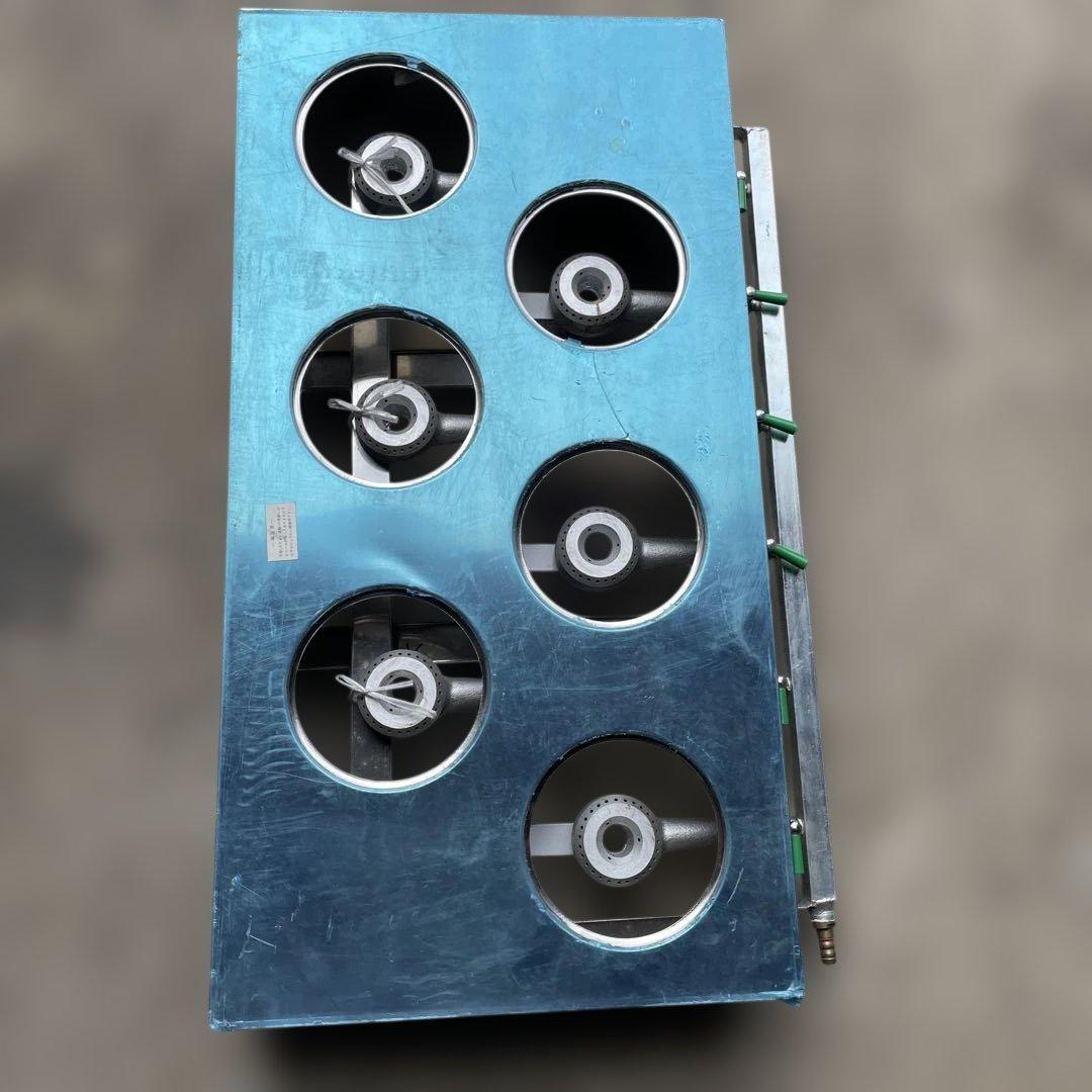 ステンレス製 6バーナー ガスコンロ