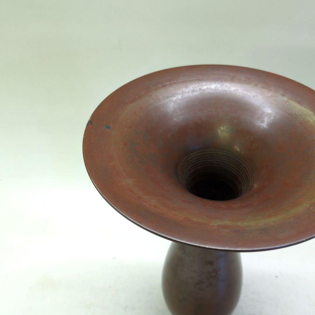 銅製花器　剣山付　池坊好み　池坊花器