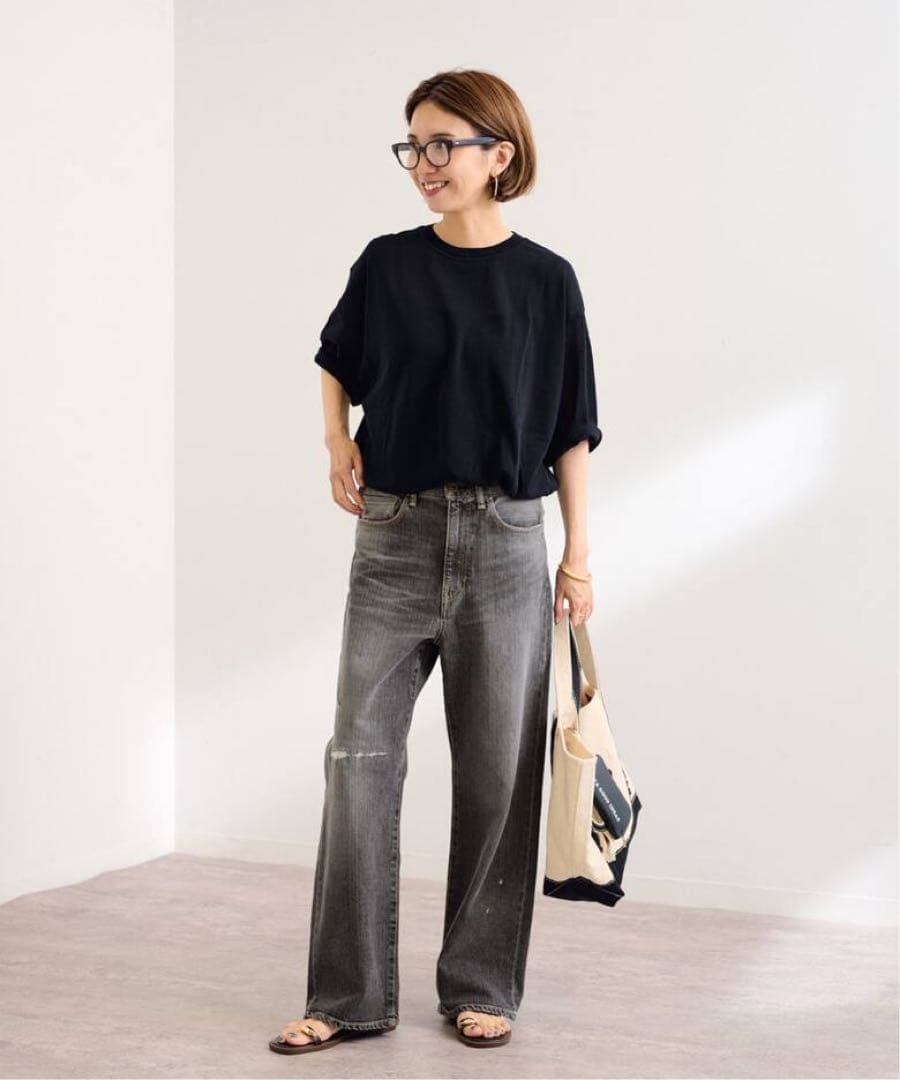 ア*能様 FRAMeWORK デニムストレートパンツ2 グレー40