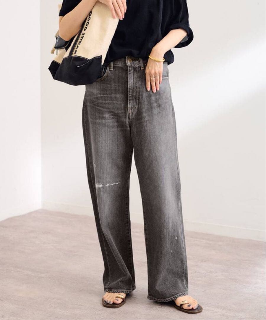 ア*能様 FRAMeWORK デニムストレートパンツ2 グレー40
