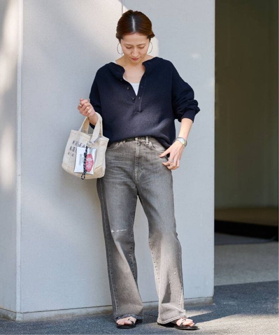 ア*能様 FRAMeWORK デニムストレートパンツ2 グレー40