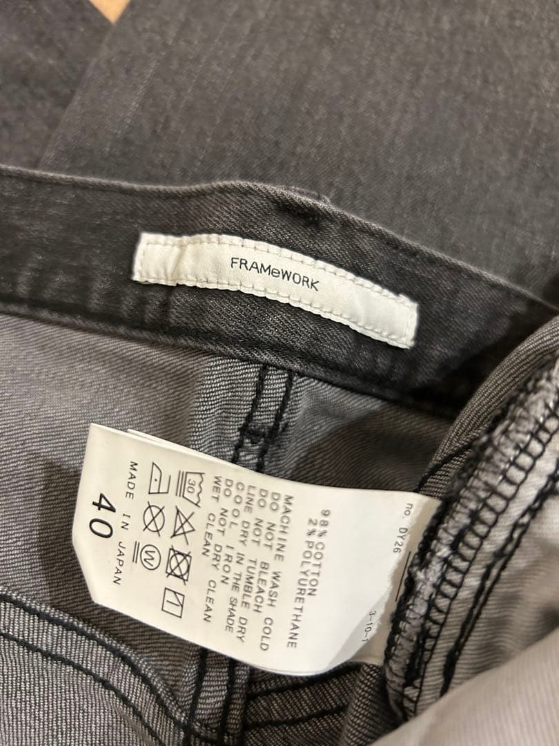 ア*能様 FRAMeWORK デニムストレートパンツ2 グレー40