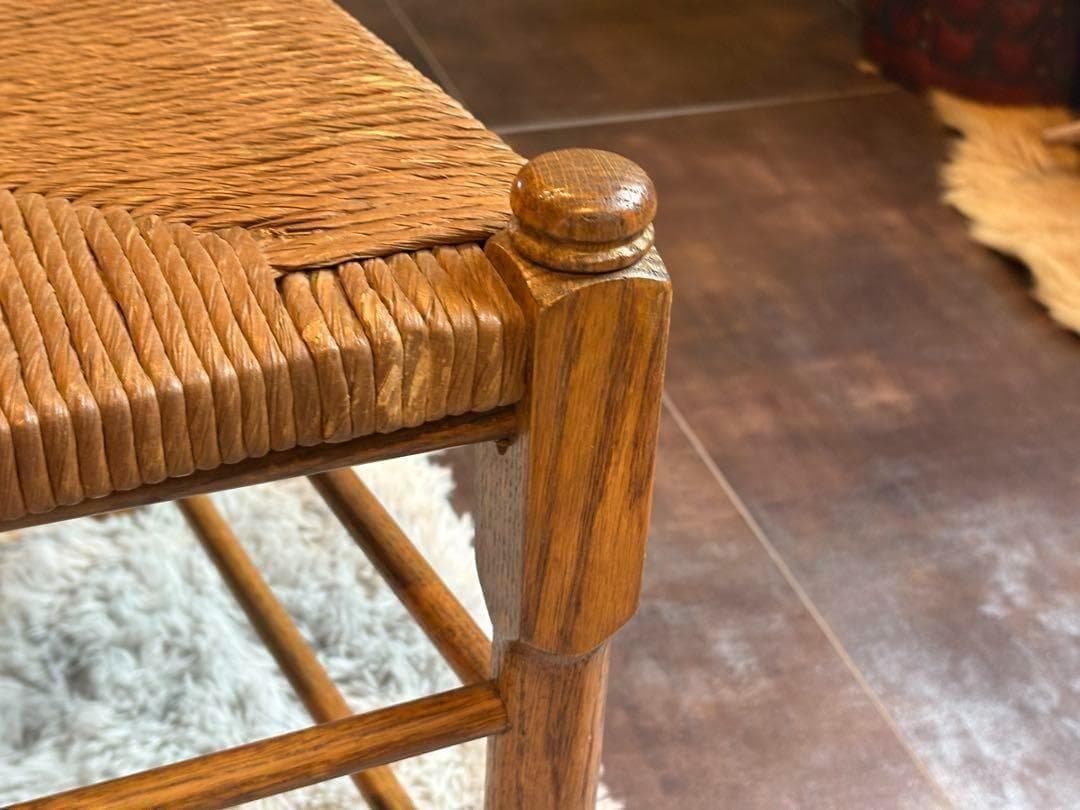 ①　アンティーク　ヴィンテージ　オリバー　ラッシュシート　ハイバックチェア　GZ