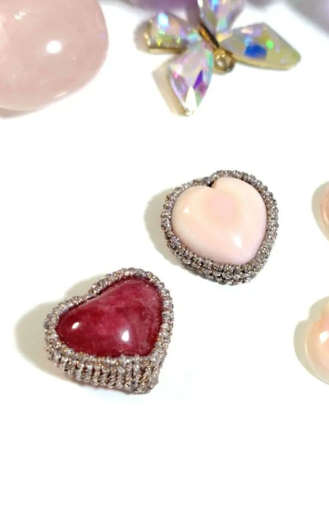 ✩ロードナイトシリカ、マザーオブパール、カーネリアンマクラメ編みネックレス