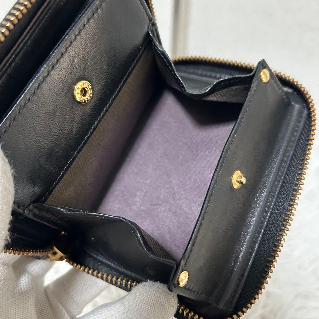 【美品✨ワイズ/レザー】ポーター　ラウンドジップ　折り財布　ブラック　コンパクト