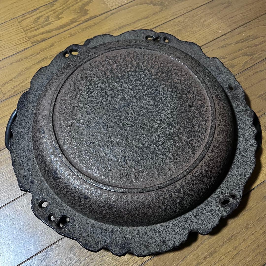 人間国宝 高橋敬典 作 山形鋳物 鉄鍋 すき焼き鍋 正寿堂 銘あり 23cm