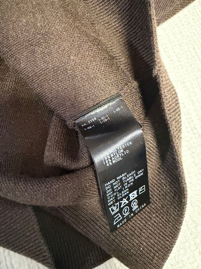 今季　NOBLE 接結タック編みフードプルオーバー　ブラウン