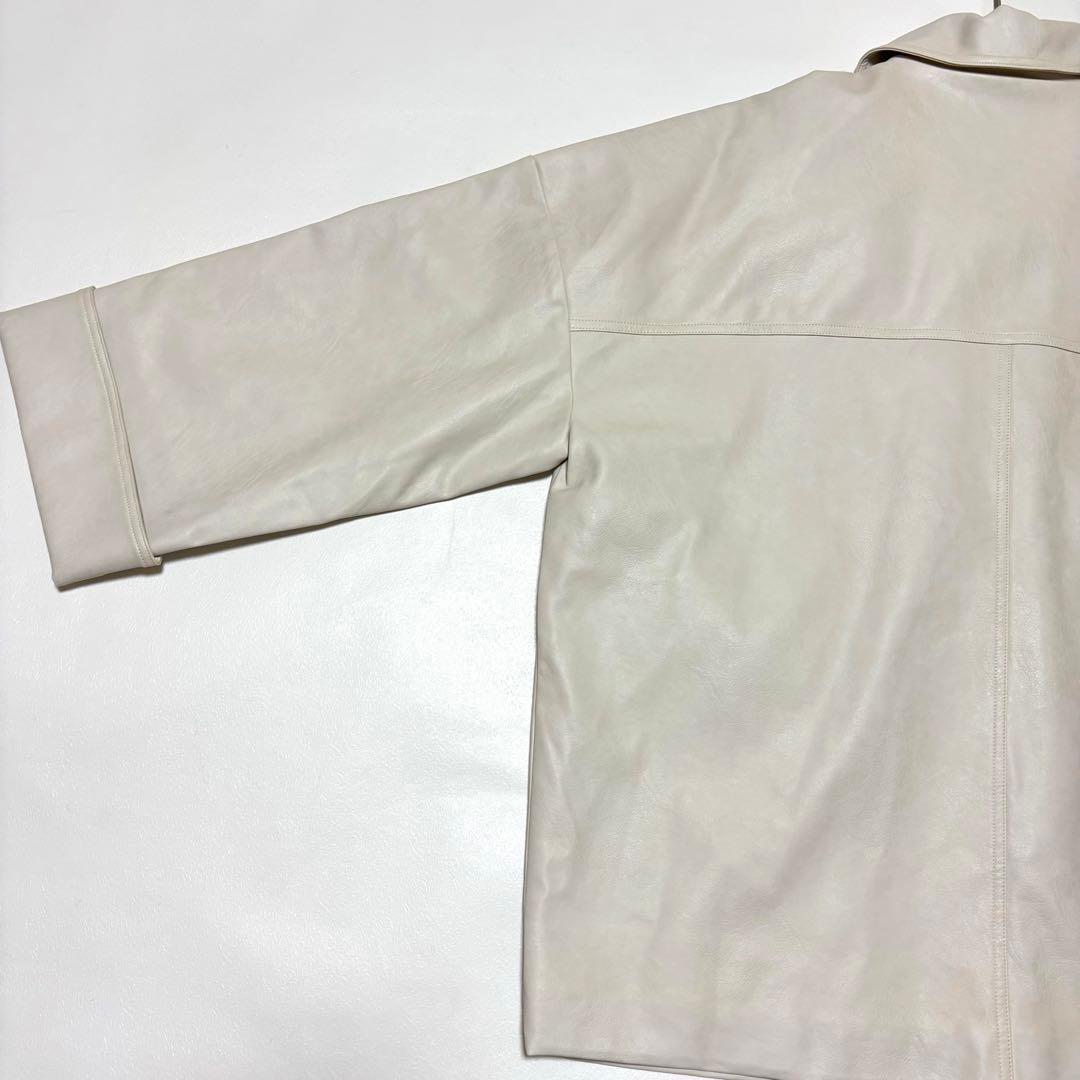 タグ付✨merry jenny リボン フェイクレザー ジャケット ホワイト F