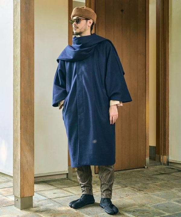 【カヤ】冬日和とんびコート ユニセックス 黒