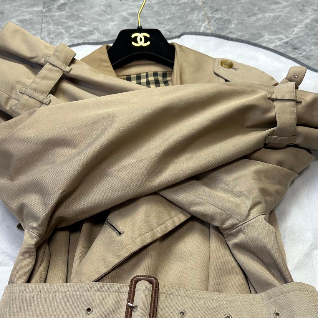 バーバリー　トレンチコート　ベルト付　ノバチェック ハニーベージュ