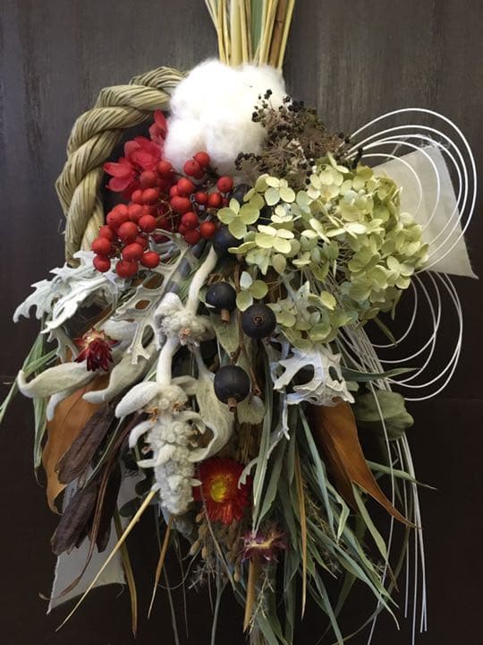 29.しめ縄 正月飾り 注連縄 クリスマス リース ドライフラワー プリザーブド