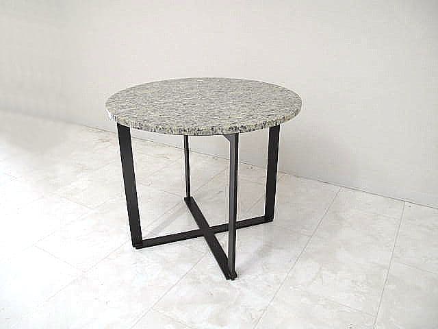 美品 ルナパール/御影石サイドテーブル 直径65cm 大理石テーブル