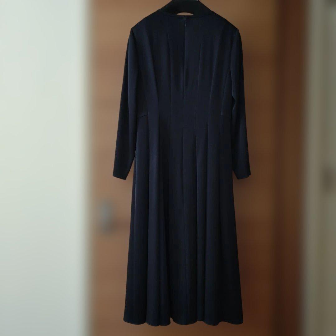 ネイビー 長袖 ワンピース　アナイ 38　セレモニー