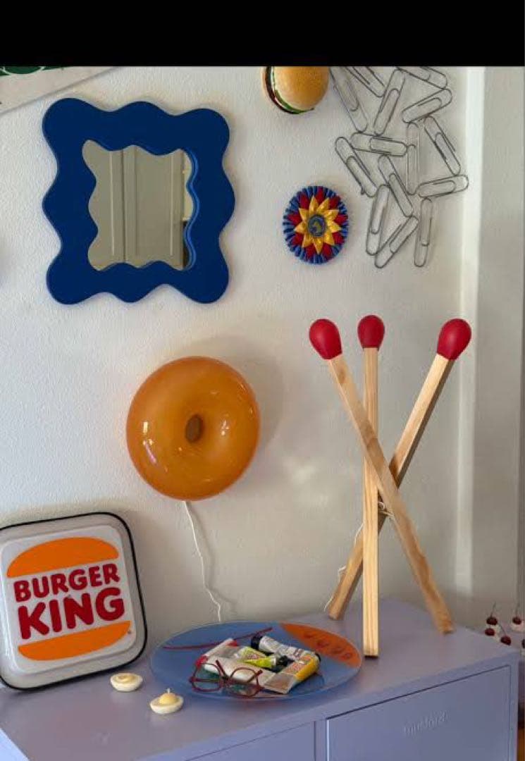 【新品ラス1】IKEA ストローラ LEDフロアランプ マッチ棒 限定照明 木製