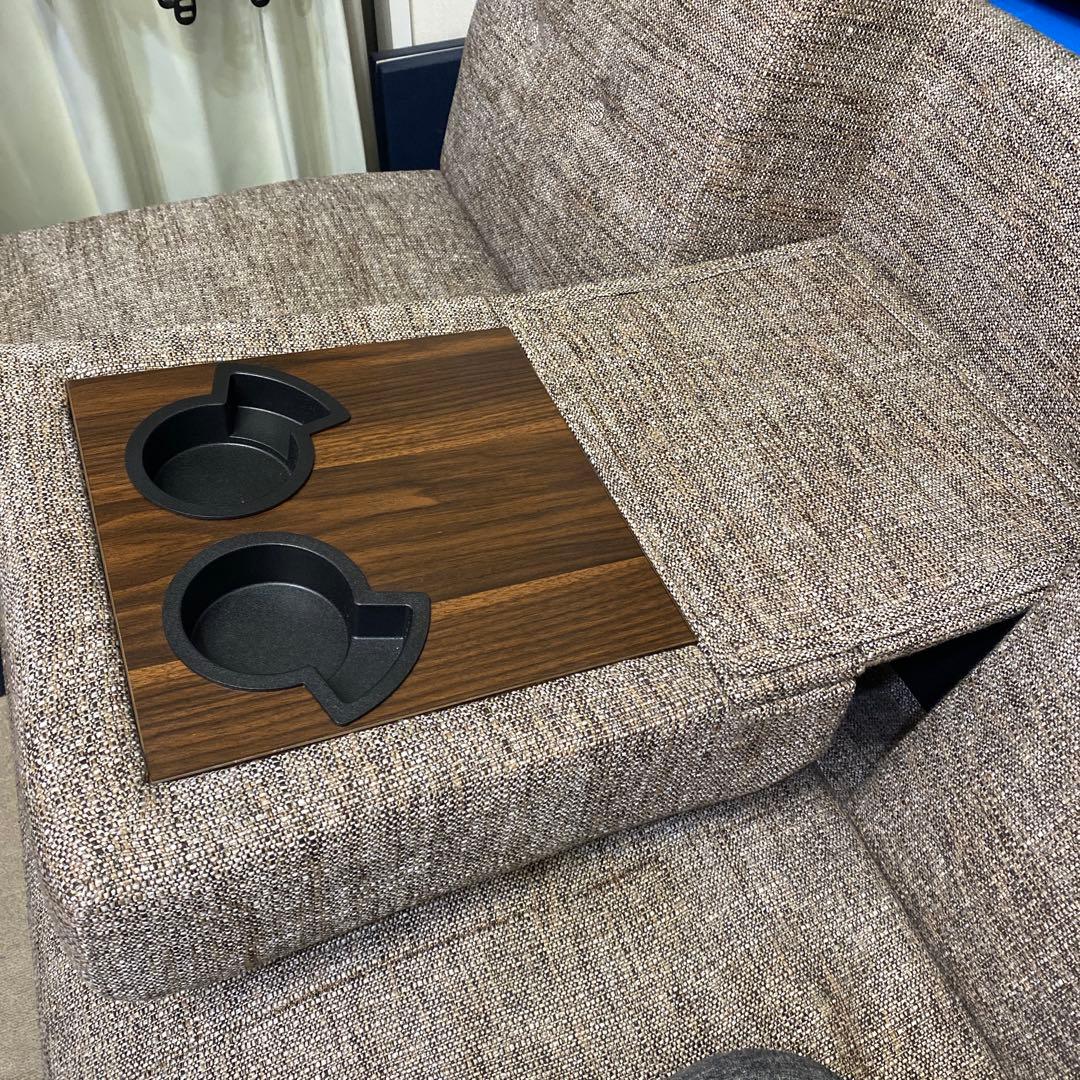 本日迄出品！美品！格安2WAYソファ メランジブラウン×ウォールナット