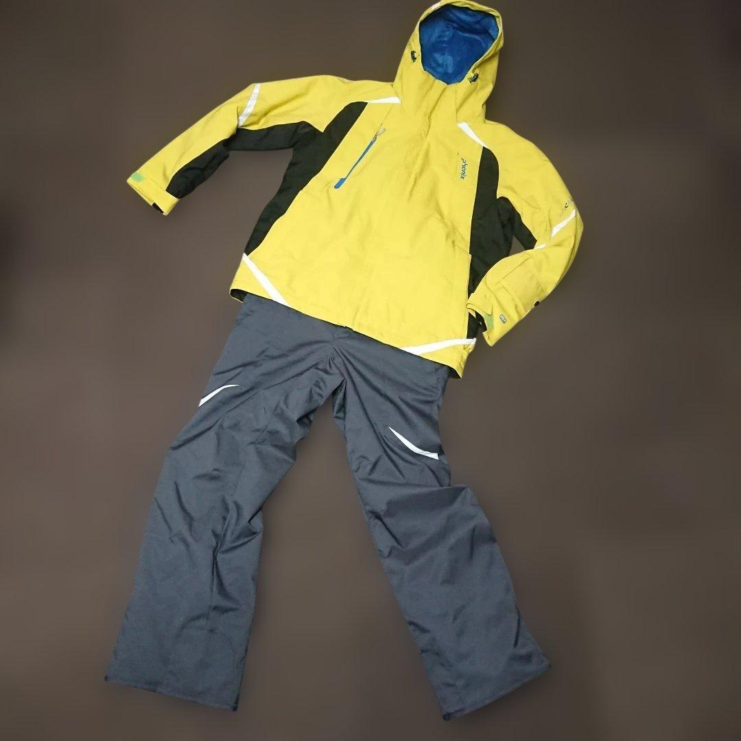 送料無料【PHENIX】イエロー×グレースキーウェア上下セット L/L