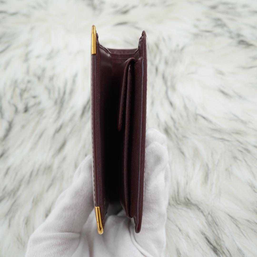 美品　箱付き　Cartier カルティエ　折り財布　マストライン　ボルドー　希少