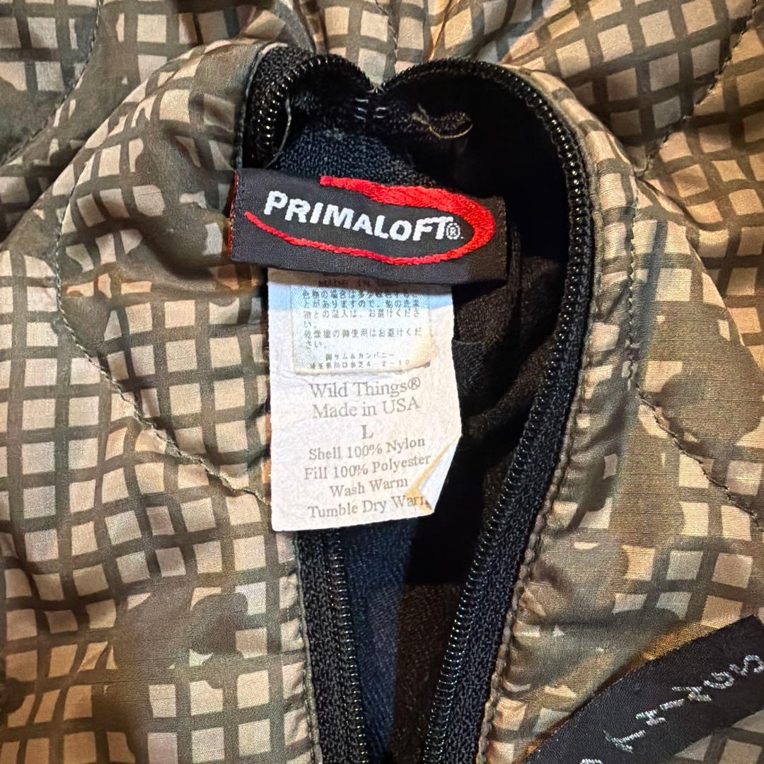 ワイルドシングス　USA製　プリマロフト パフジャケット　カモ柄　リバーシブル