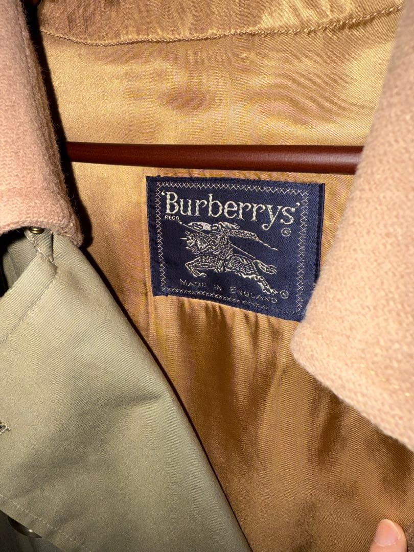 80s Burberrys トレンチコート 一枚袖 2枚襟 ライナーあり