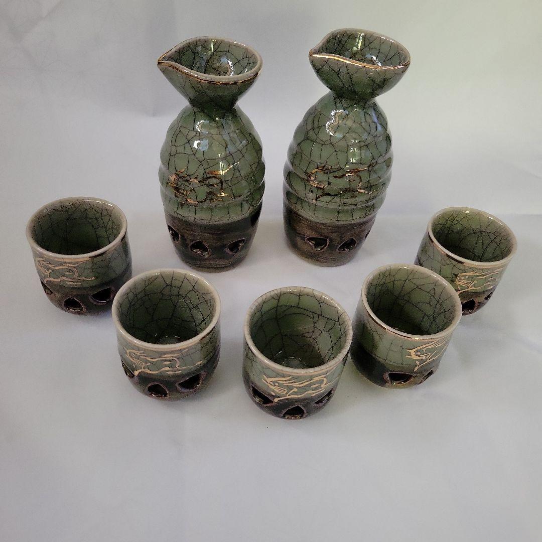 【送料込】大堀相馬焼き（徳利2個+おちょこ5個）