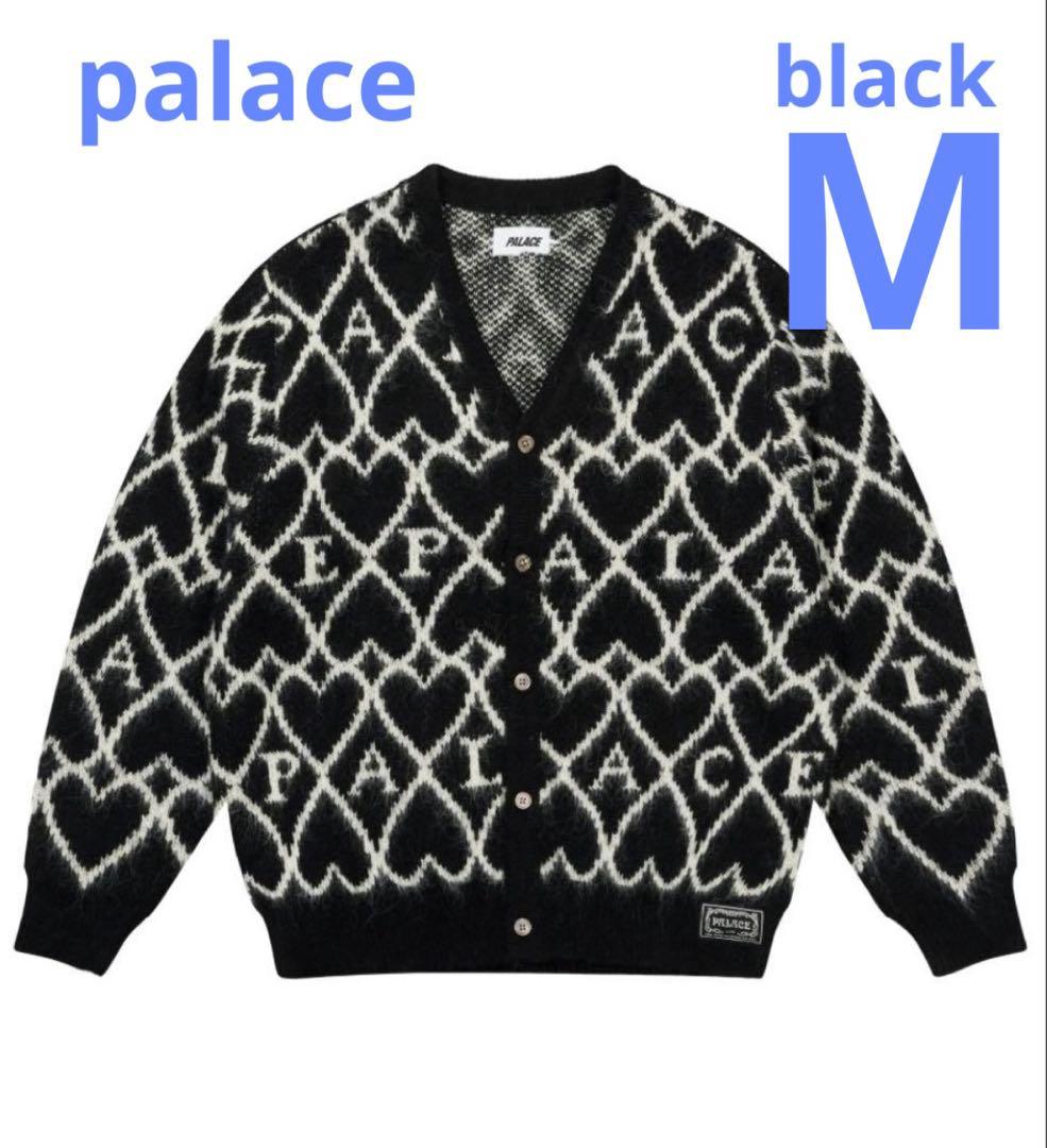 PALACE HEART KNIT BLACK M カーディガン　パレス