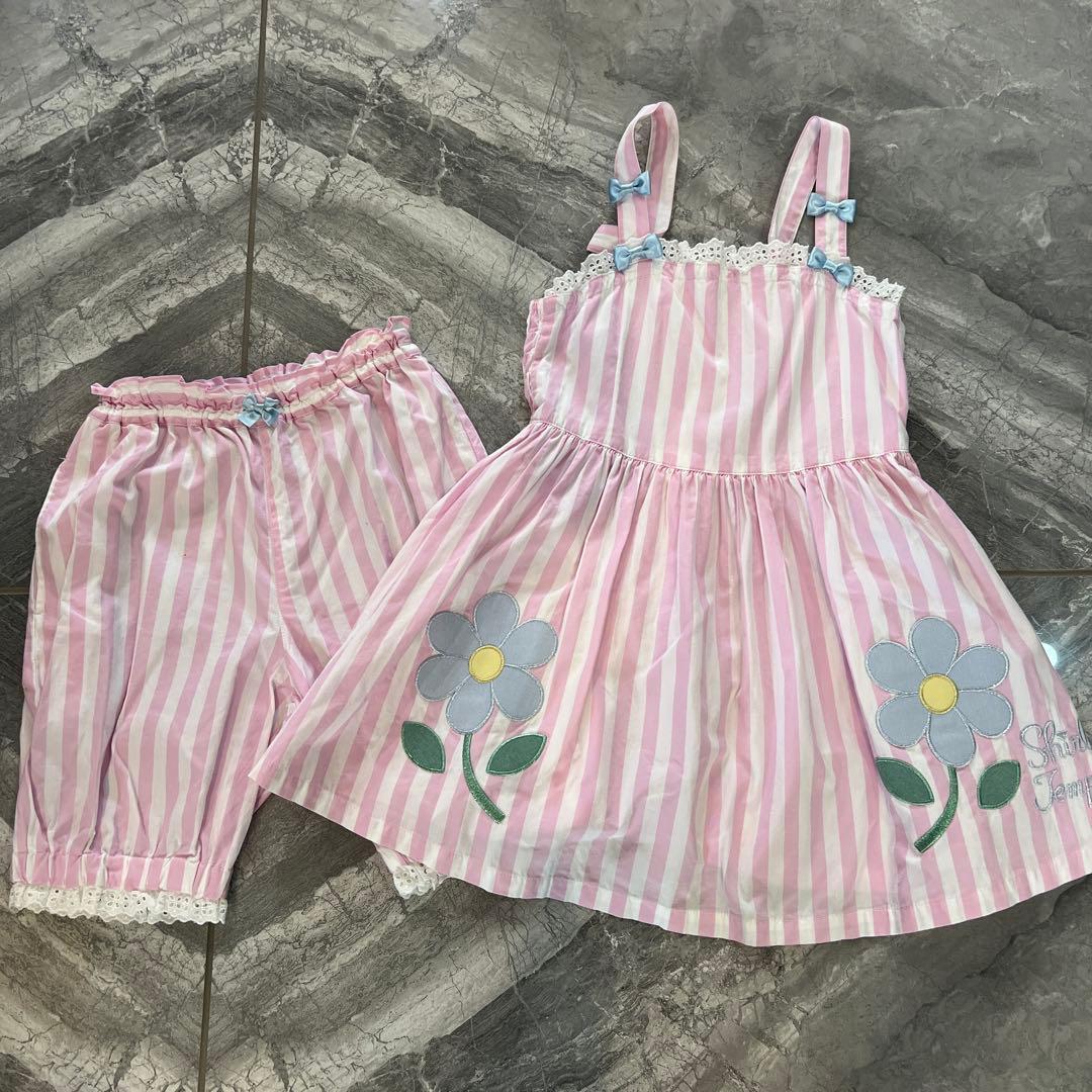 美品シャーリーテンプルチュニックパンツセットアップフラワーチュニック　130