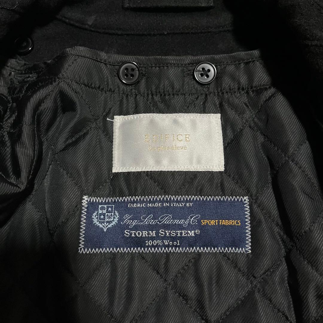 美品　エディフィス　ロロピアーナ　ステンカラーコート　中綿ライナー　フード　44