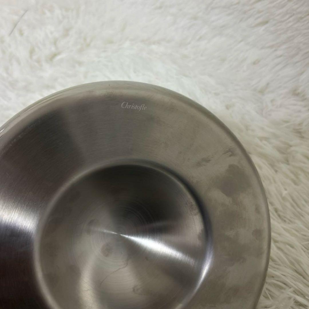 CHRISTOFLE 円形　ステンレス灰皿 21cm 鏡面仕上げ　アッシュトレー