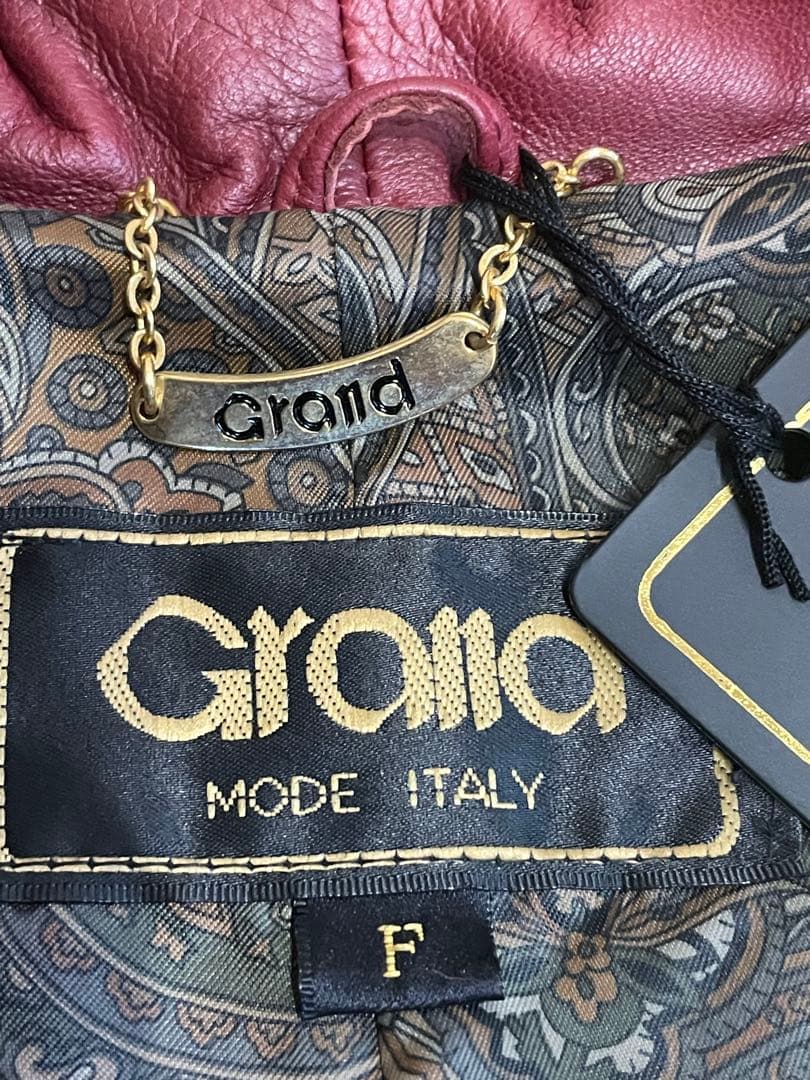 Grand バーガンディレザーコート　デッドストック新品