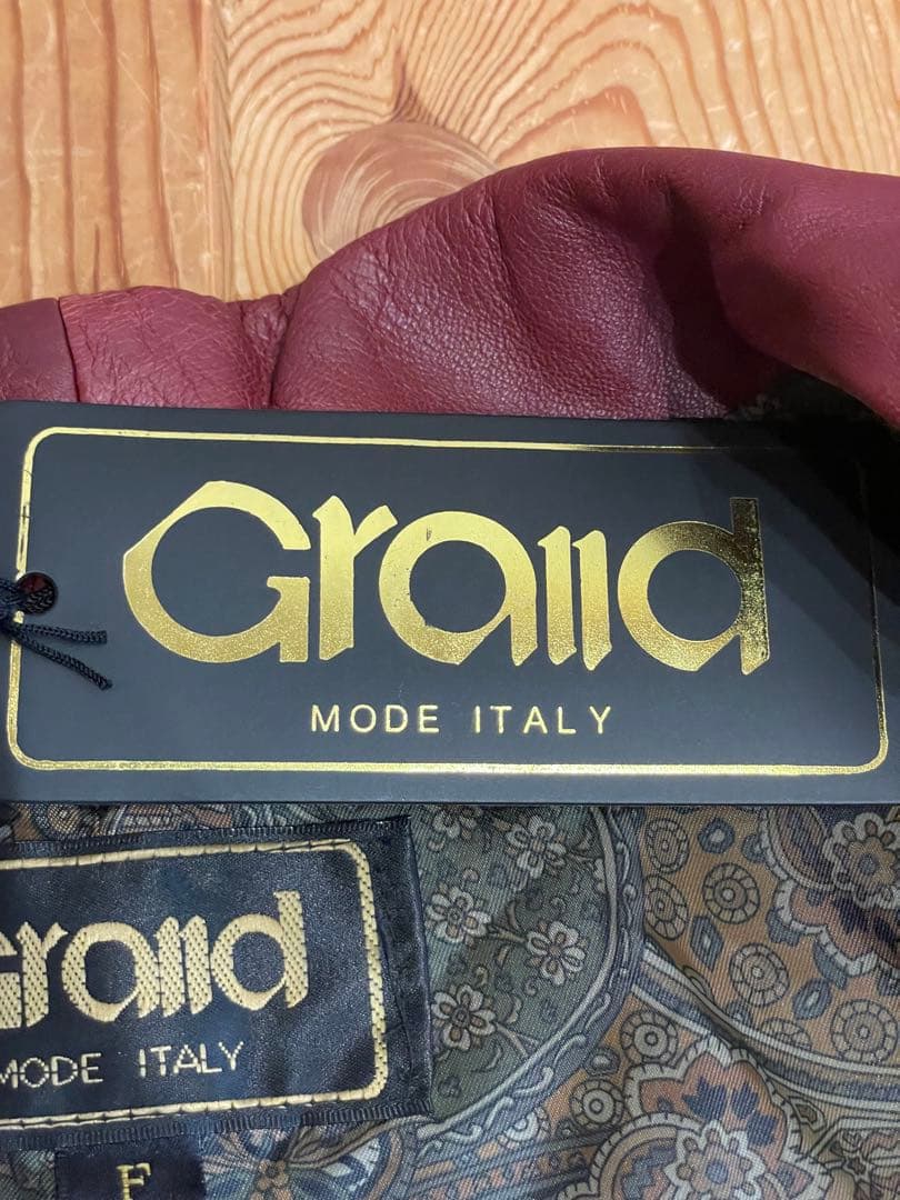 Grand バーガンディレザーコート　デッドストック新品