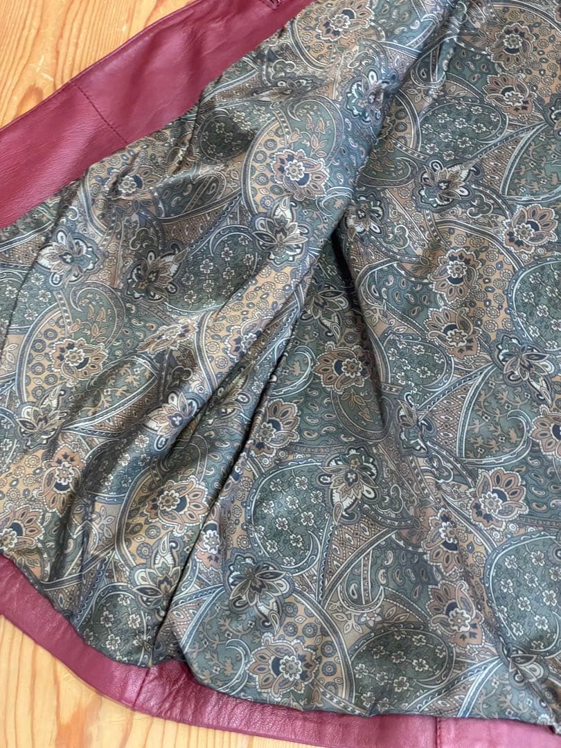 Grand バーガンディレザーコート　デッドストック新品