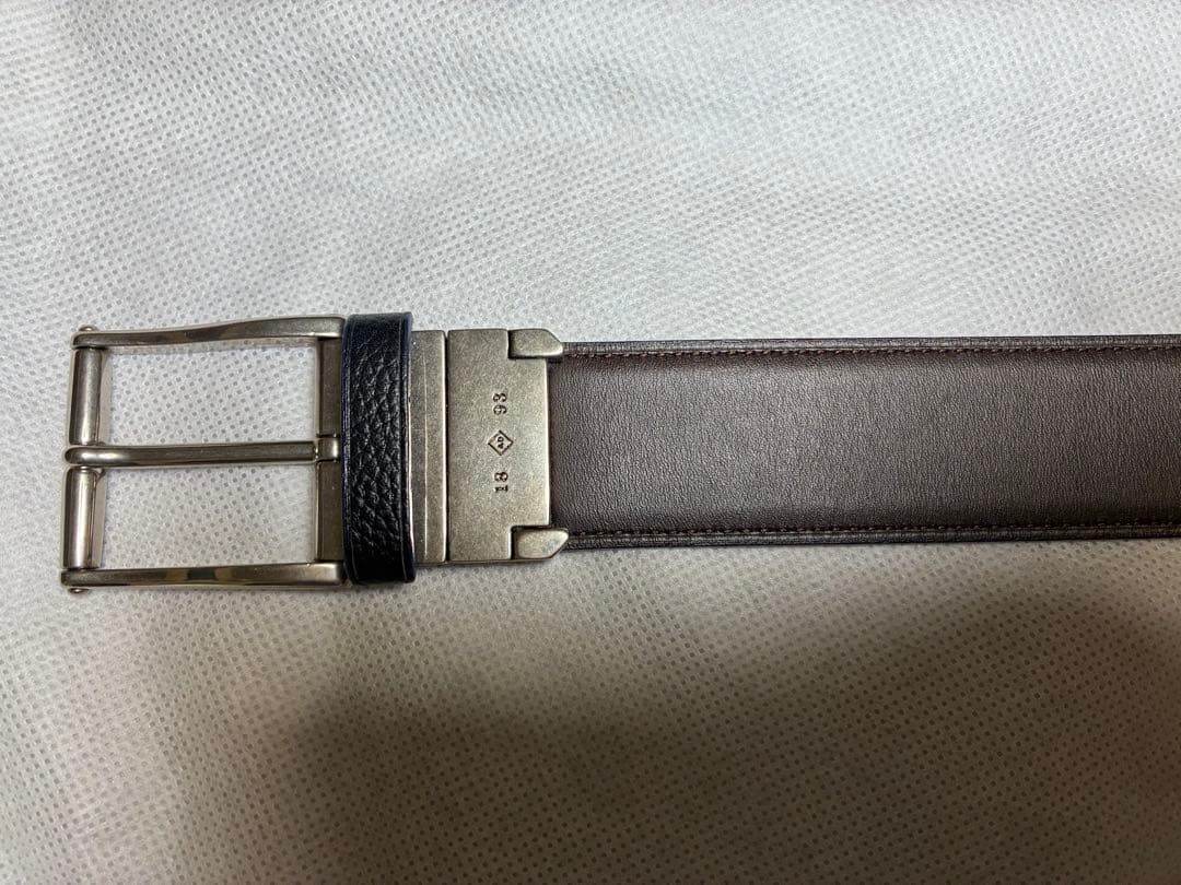 美品 ダンヒル レザーベルト ブラック×ブラウン リバーシブル