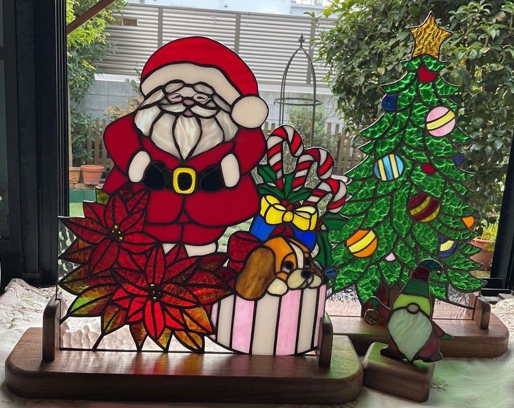 ステンドグラスパネル　クリスマス①