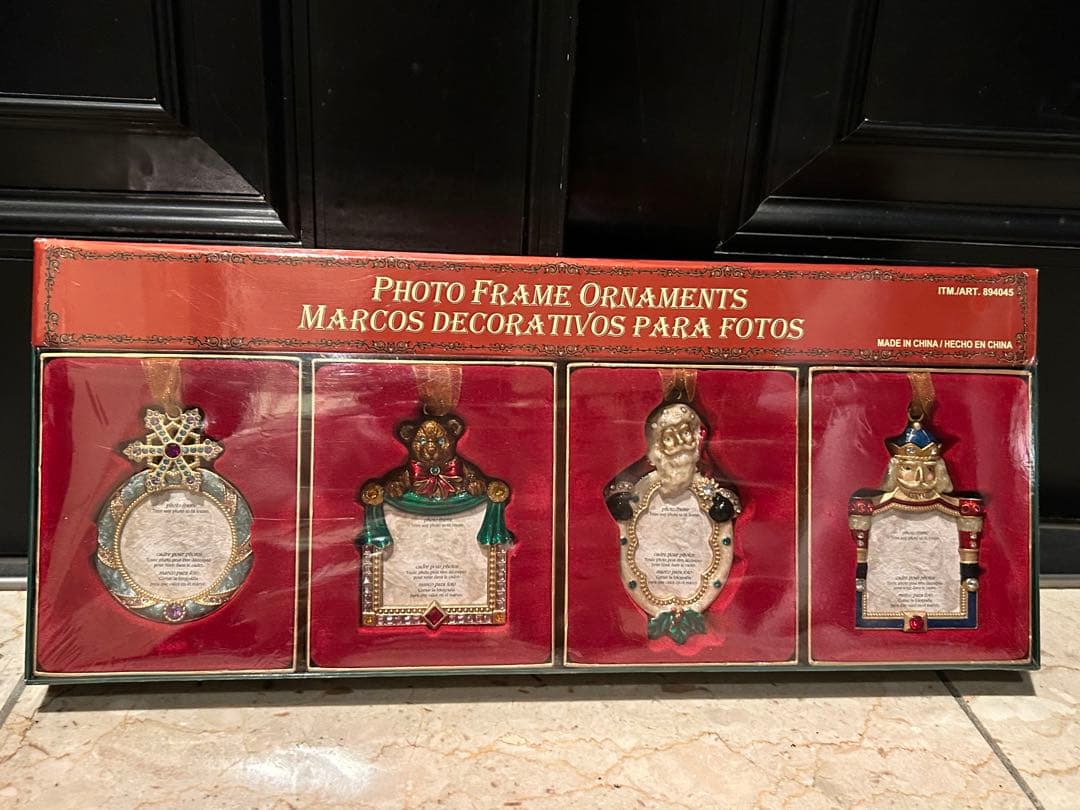 メタルフォトフレーム　ヴィンテージ　1990年代　クリスマスオーナメント