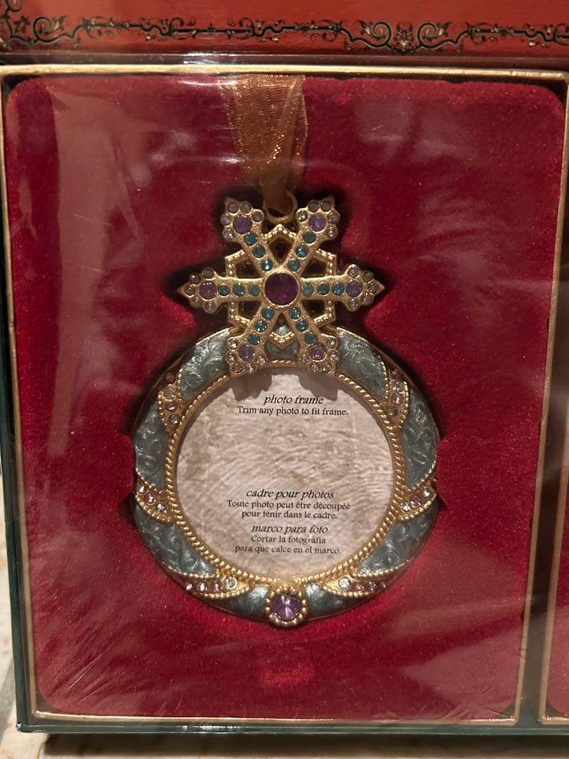 メタルフォトフレーム　ヴィンテージ　1990年代　クリスマスオーナメント