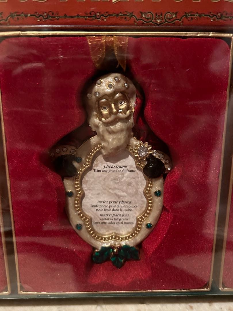 メタルフォトフレーム　ヴィンテージ　1990年代　クリスマスオーナメント