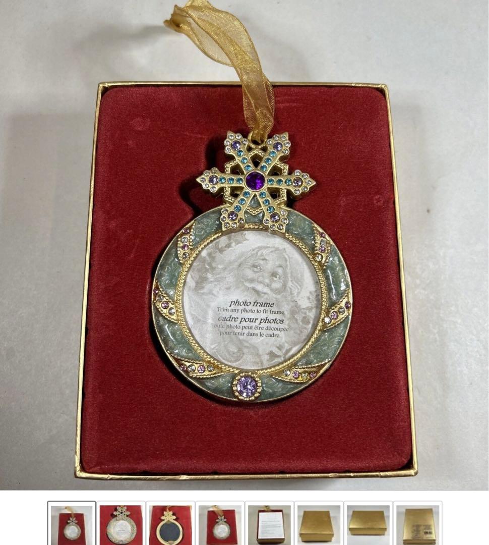 メタルフォトフレーム　ヴィンテージ　1990年代　クリスマスオーナメント