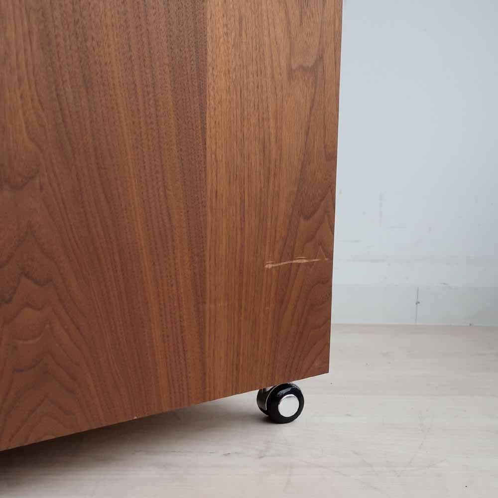 ウォールナット材 デスクワゴン 引出し キャビネット キャスター ZR24203