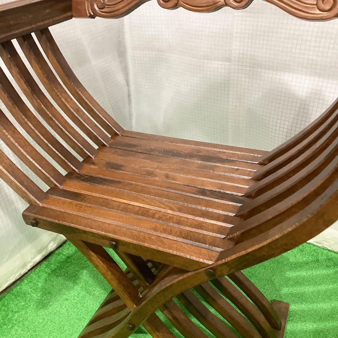 美品 イタリア製 サヴォナローラ チェア ライオンチェア 折り畳み椅子