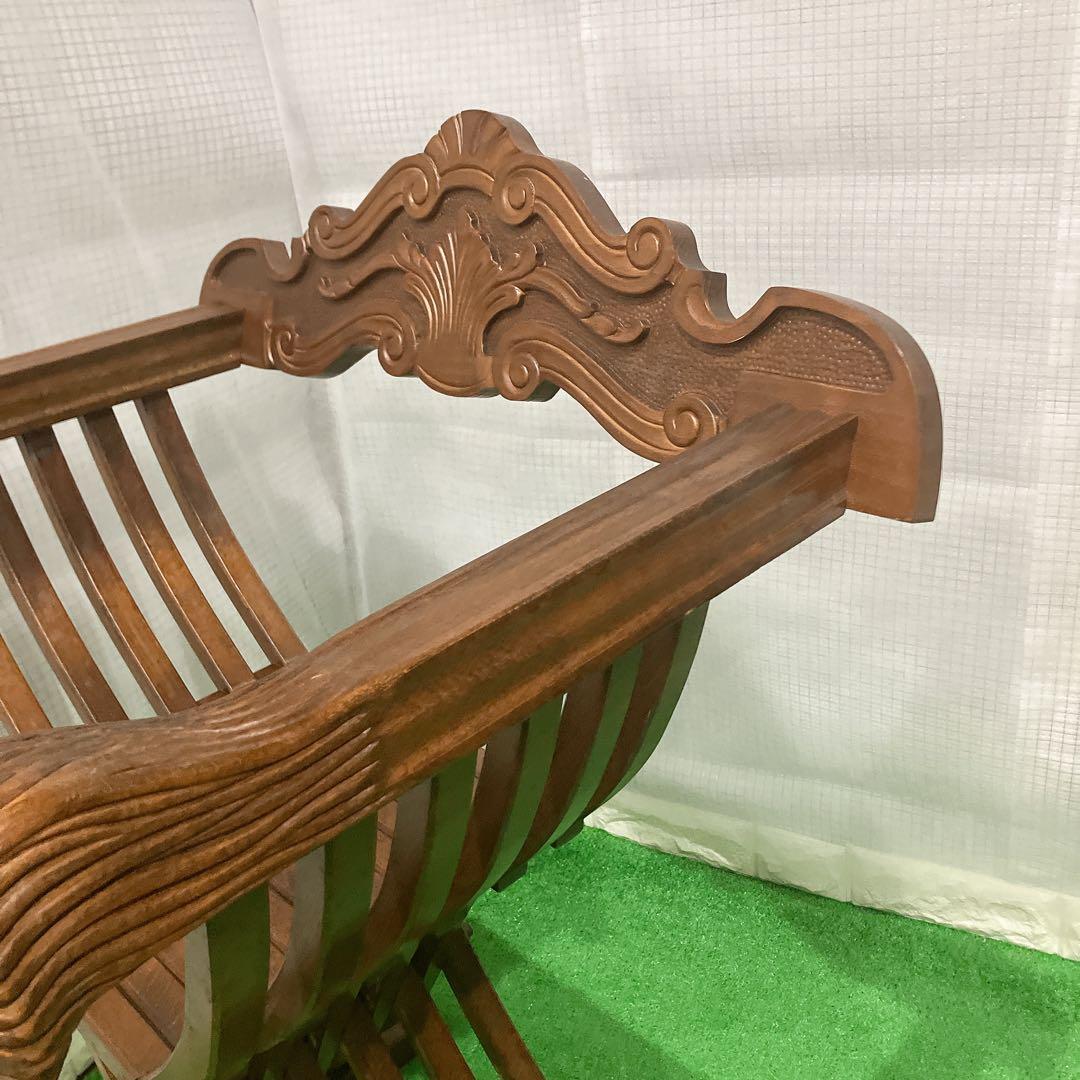 美品 イタリア製 サヴォナローラ チェア ライオンチェア 折り畳み椅子