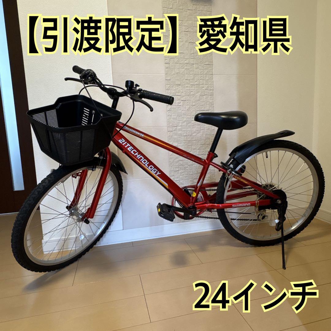 子供用　マウンテンバイク　24インチ　自転車　赤　キッズ　男の子　愛知県　レッド
