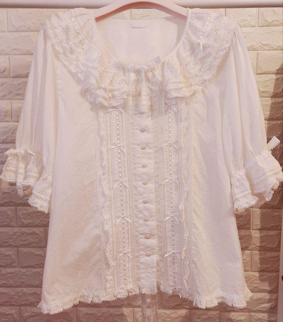 ピンクハウス リボン フリル ブラウス