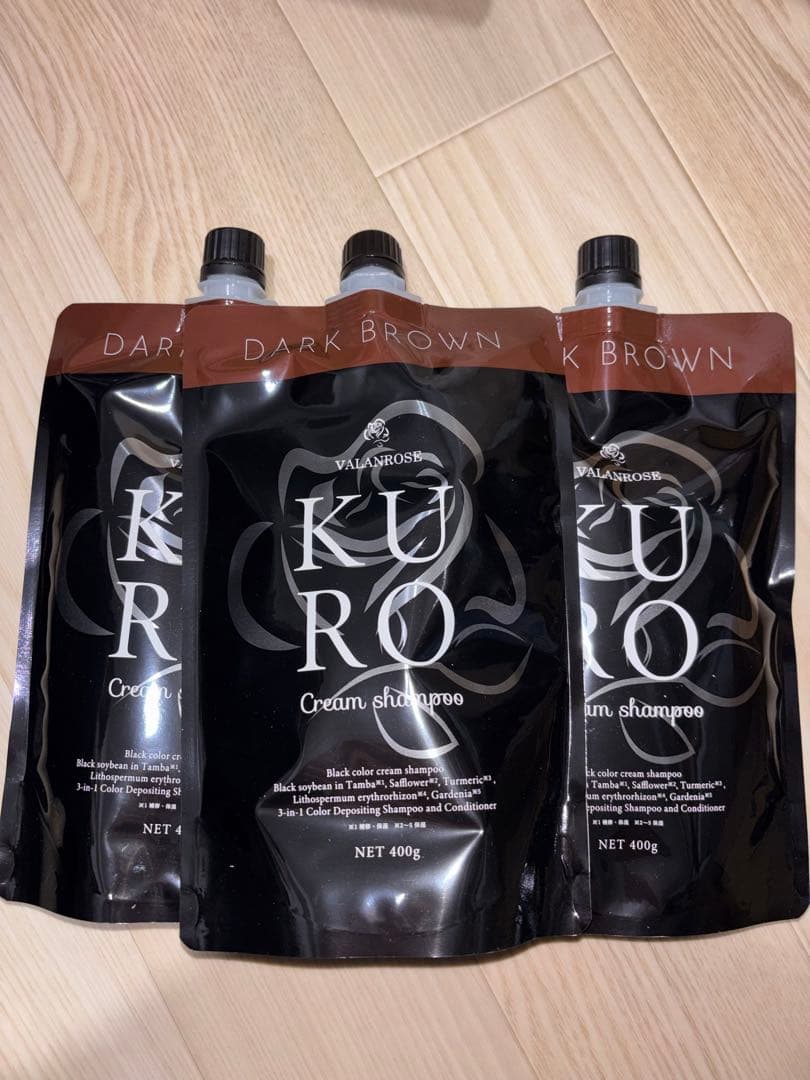 #KURO Cream Shampoo ダークブラウン 400g 3袋