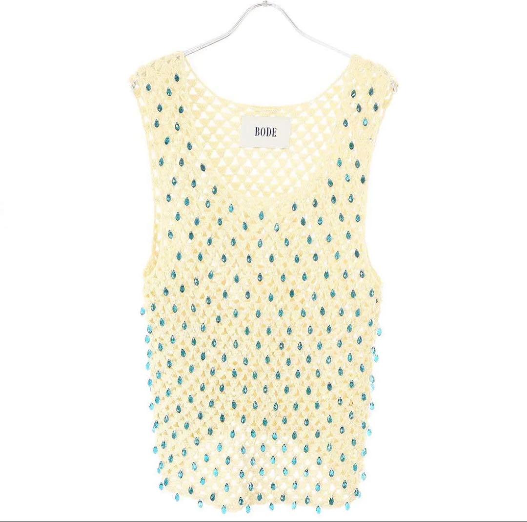 BODE NY ボーディー Beaded Crochet タンクトップ　XS-S