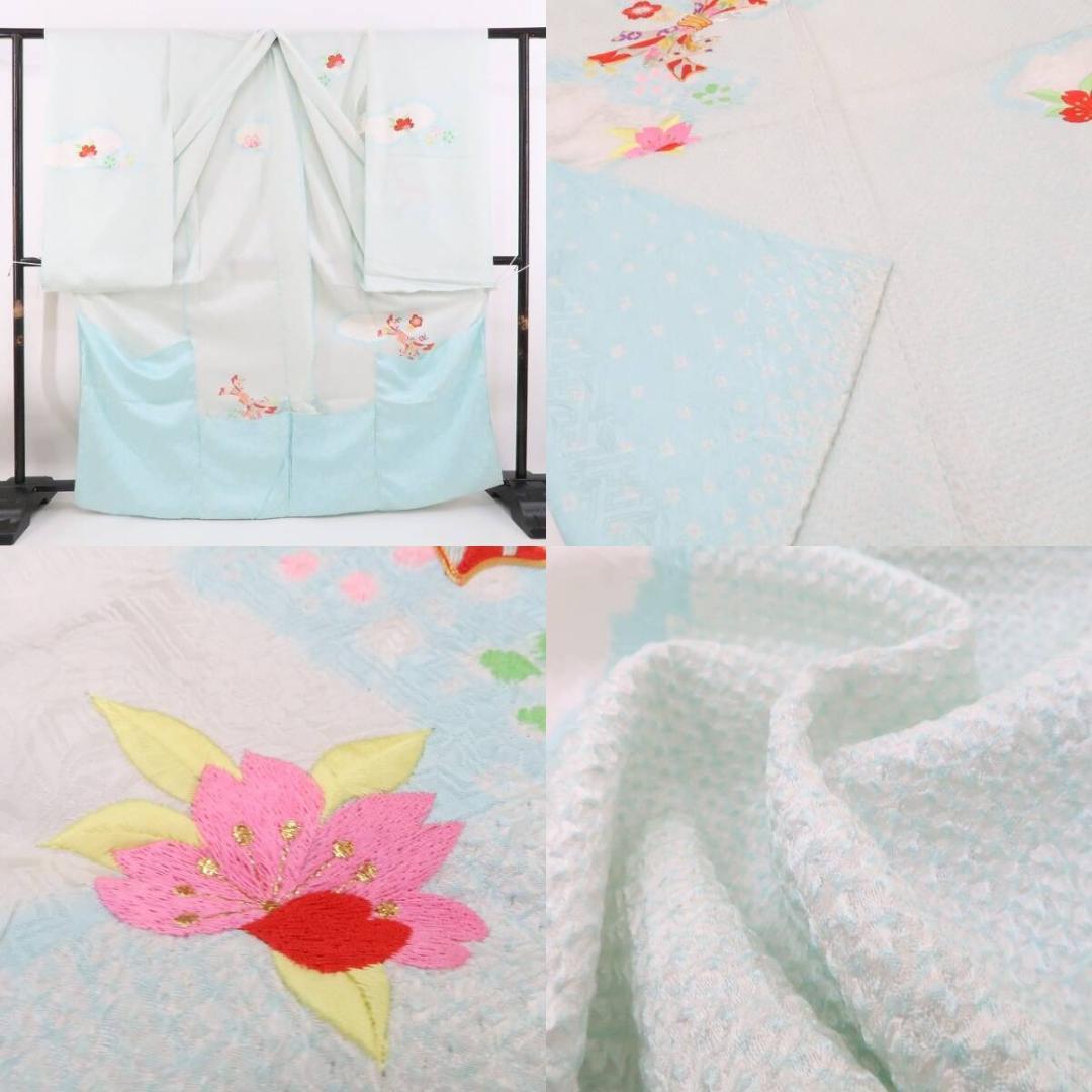 新品 仮絵羽 七五三 ７歳 女の子 ハーフ成人式 正絹 着物 四つ身 4636