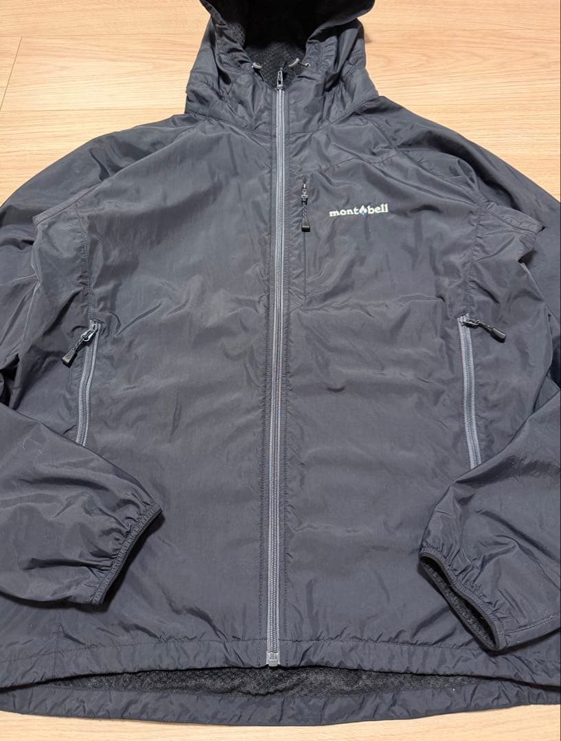 モンベル ライトシェルパーカ ブラック 黒 フーディ 古着 M