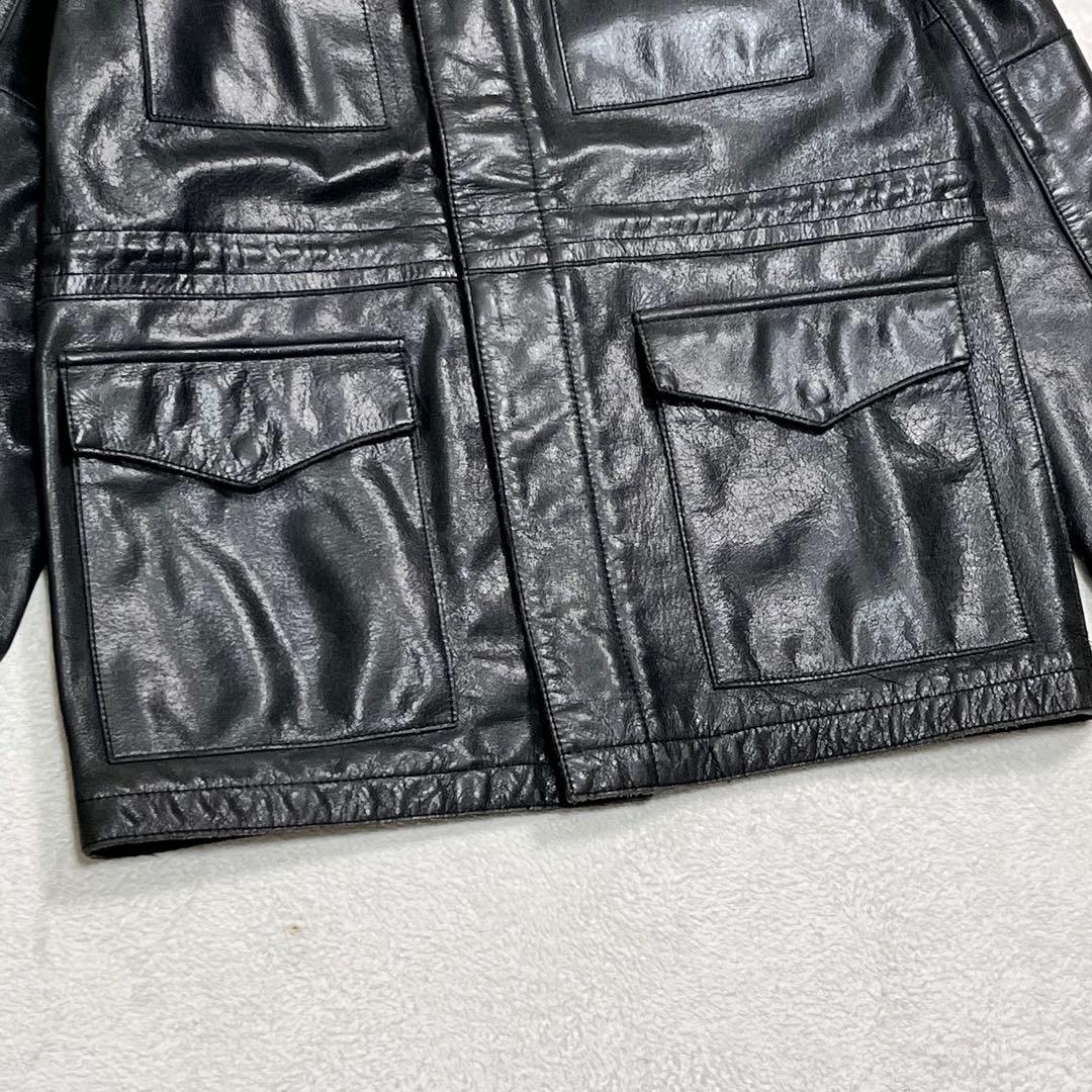 『ユナイテッドアローズ』M65 フィールドジャケット レザー 牛革 ダブルジップ