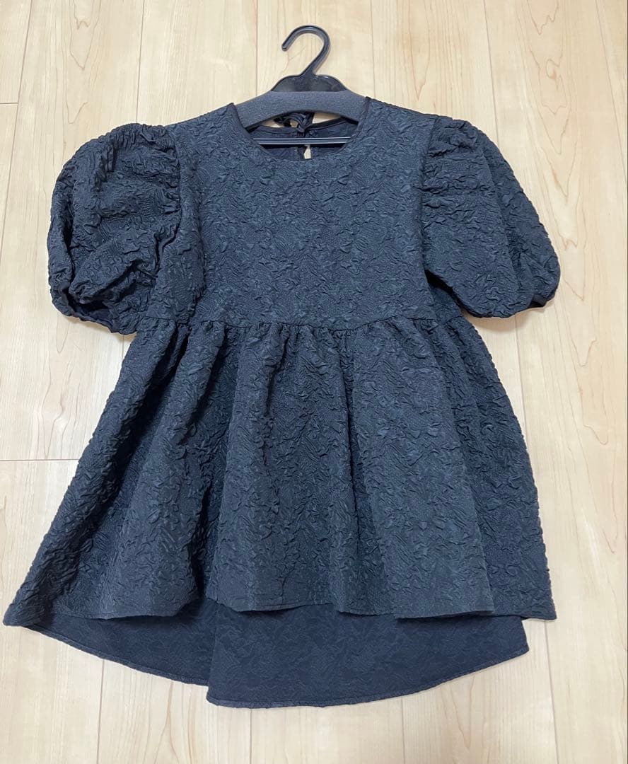 ブルレア Blueleaジャガード ブラウス ブラック